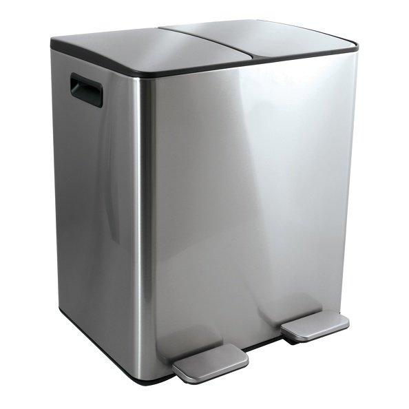 Image of selektive sortierung küche mülleimer Edelstahl ALIYA 40L (2x20L) gebürstet selektive sortierung küche mülleimer Edelstahl ALIYA 40L (2x20L) gebürstet