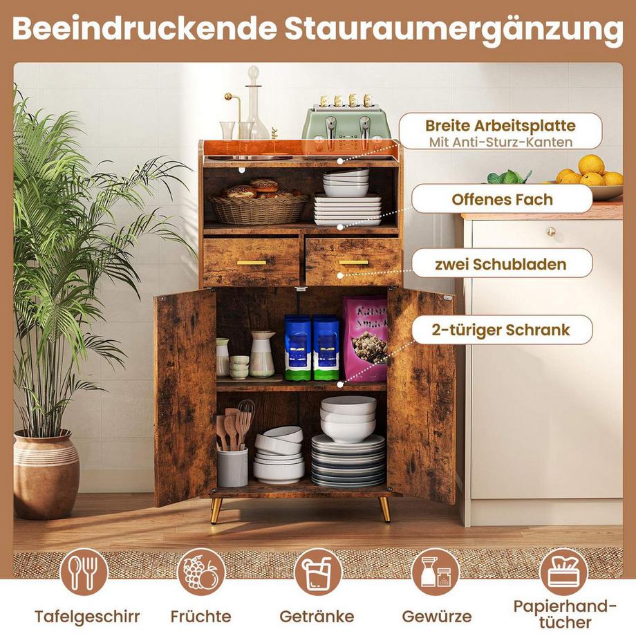 Northix Mobile da cucina con cassetti  