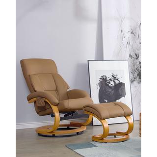 Beliani Fauteuil massant en Cuir PU Rétro FORCE  