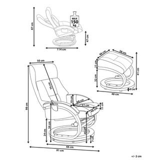 Beliani Fauteuil massant en Cuir PU Rétro FORCE  