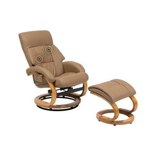 Beliani Fauteuil massant en Cuir PU Rétro FORCE  