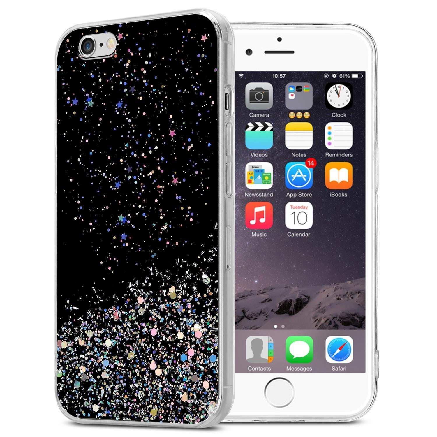 Cadorabo  Housse compatible avec Apple iPhone 6 / 6S - Coque de protection en silicone TPU flexible avec paillettes scintillantes 