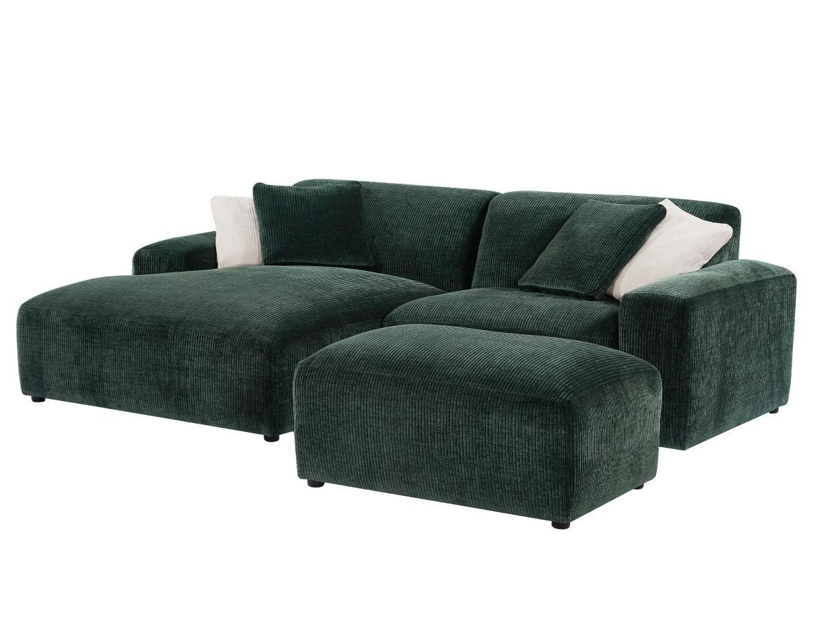 Image of Ecksofa & Hocker - Ecke links - Cord - Tannengrün - TIRONO von Ecksofa & Hocker - Ecke links - Cord - Tannengrün - TIRONO von Maison Céphy