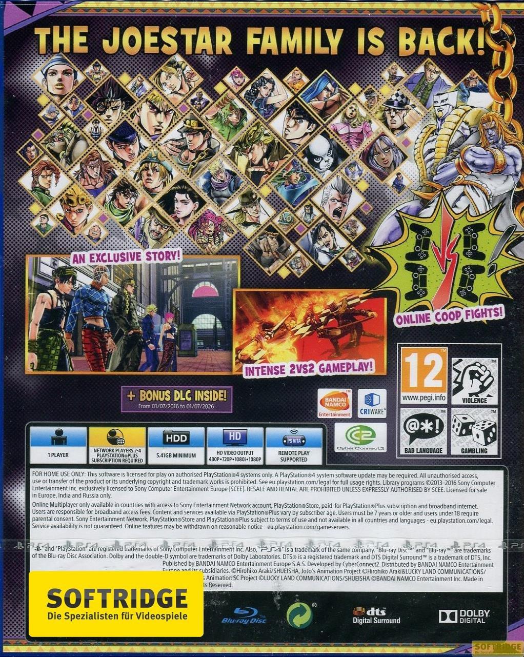 NAMCO BANDAI  Jojo's Bizarre Adventure Eyes of Heaven 