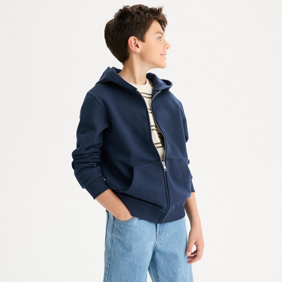 Kapuzensweatjacke mit Reissverschluss