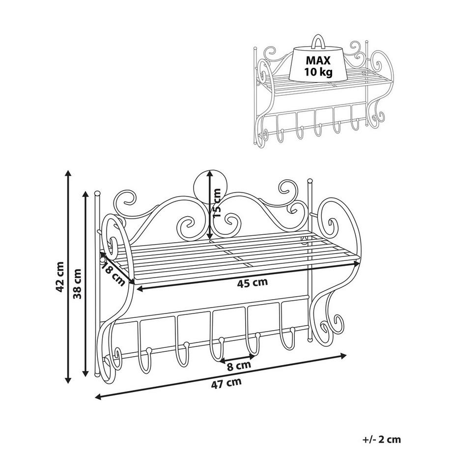 Beliani Wandregal aus Eisen  OSORNO  