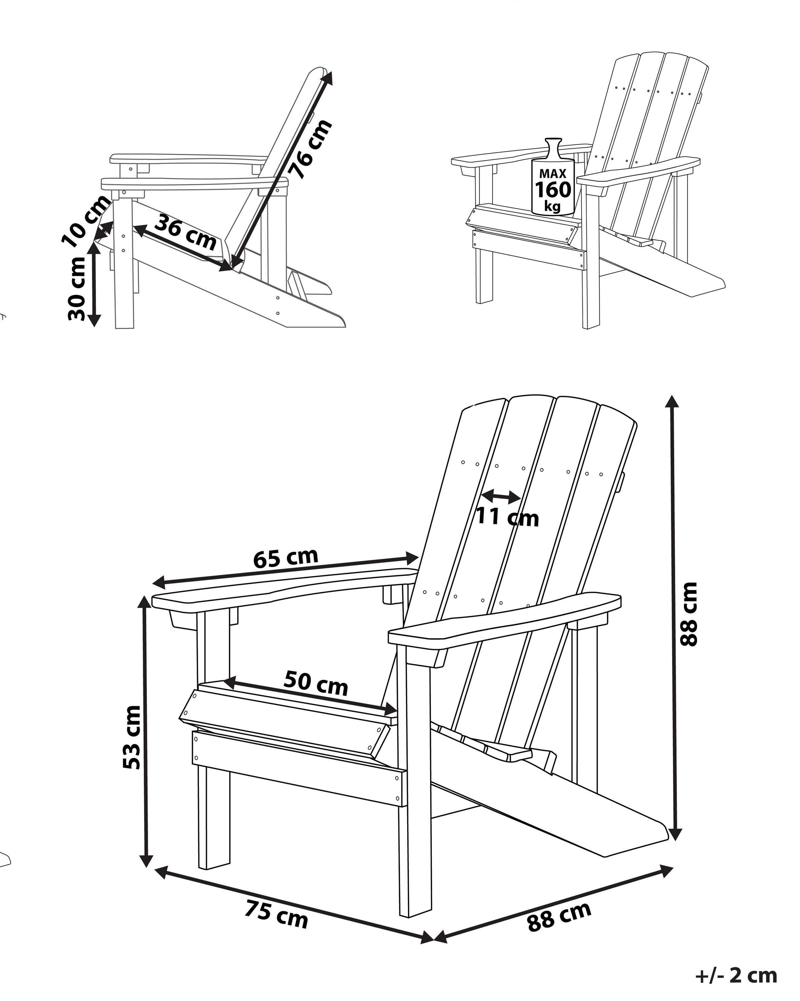 Beliani Sedia da giardino en Legno plastico Retrò ADIRONDACK  