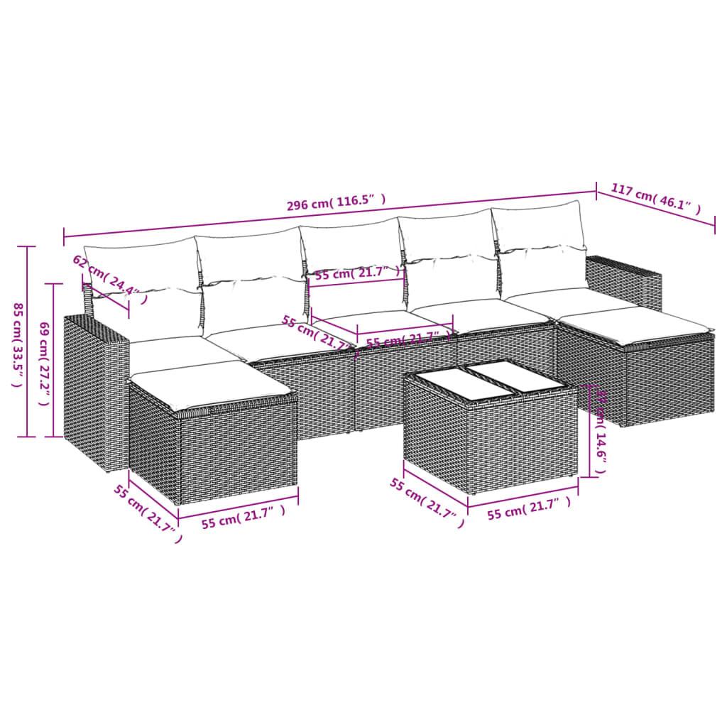 VidaXL Ensemble de canapés de jardin rotin synthétique  