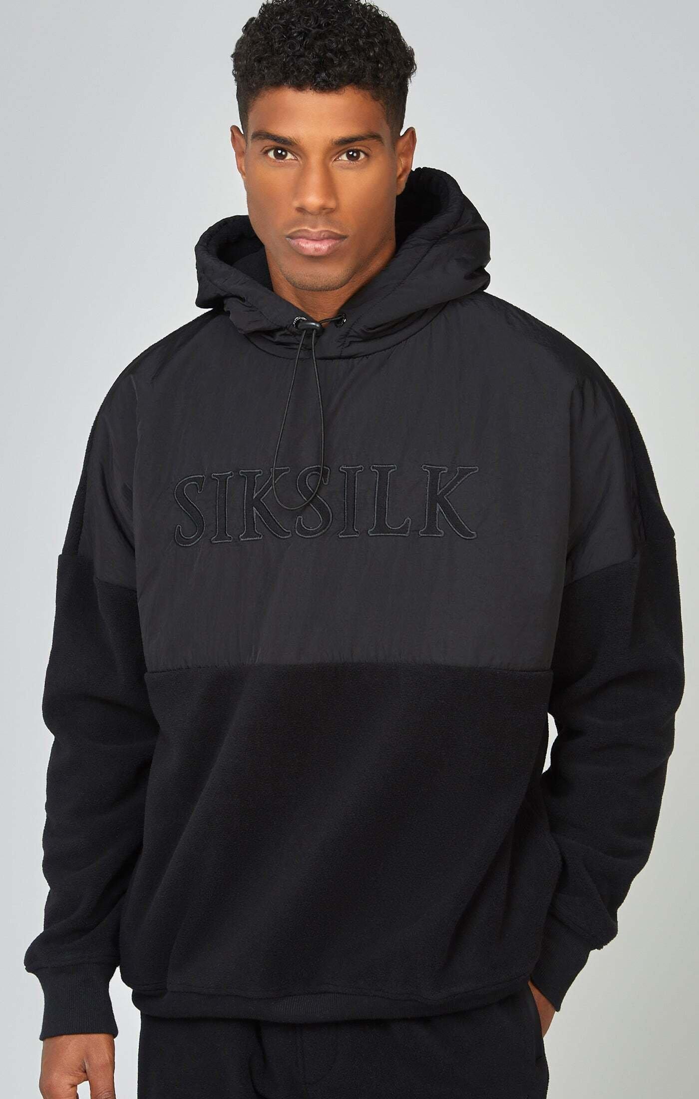 Sik Silk  Sweatshirt Polar Fleece Cut & Sew Overhead Hoodie 