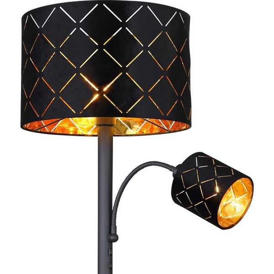 mutoni Lampadaire Sunna métal noir 1xE27  