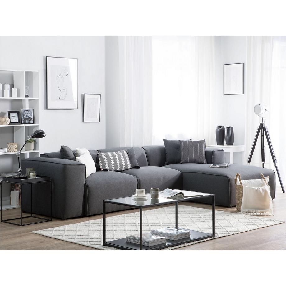 Beliani Ecksofa aus Stoff Modern DOLVA  