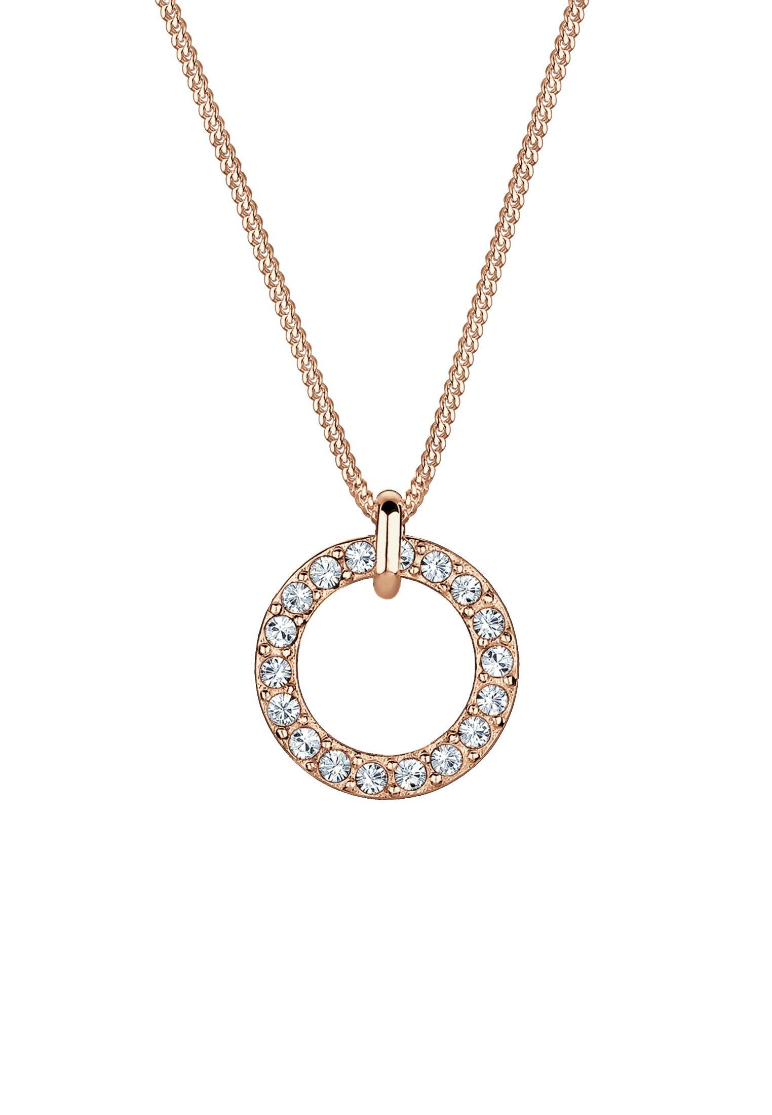 Elli  Collier Femmes Pendentif Solitaire Cercle Avec Cristal 