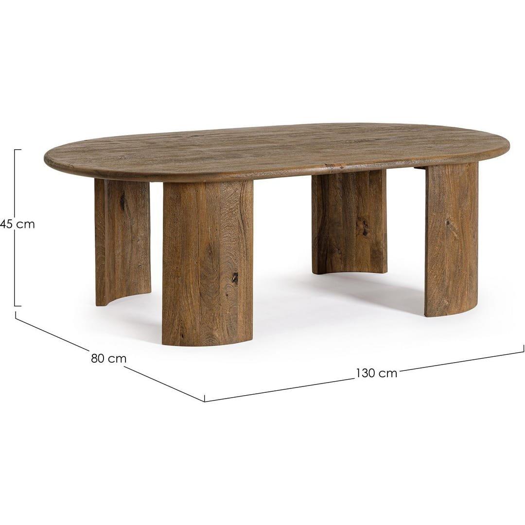 mutoni Table d'appoint Orlando ovale marron 130x80  