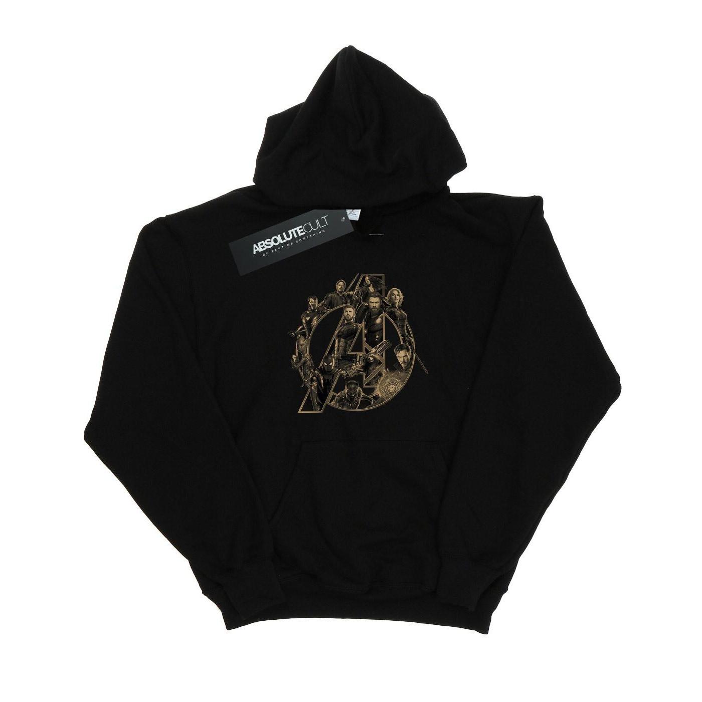 Image of Avengers Infinity War Logo Kapuzenpullover Mädchen Schwarz 152-158
