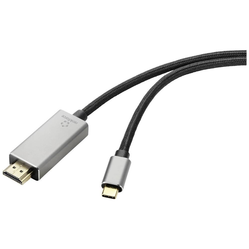 Renkforce  Renkforce USB-C® / HDMI Cavo adattatore Spina USB-C®, Spina HDMI-A 3.00 m Nero RF-4995152 Ultra HD (8K) Cavo HD 