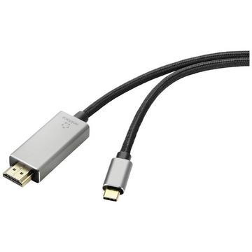 Renkforce USB-C® / HDMI Cavo adattatore Spina USB-C®, Spina HDMI-A 3.00 m Nero RF-4995152 Ultra HD (8K) Cavo HD