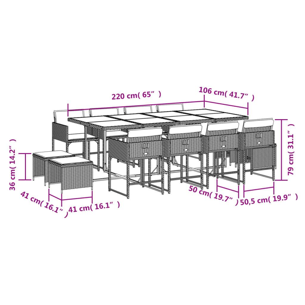 VidaXL set da pranzo da giardino Polirattan  