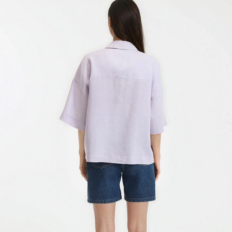 La Redoute Collections Leinenhemd mit weiten Ärmeln und Ellenbogen Signature  