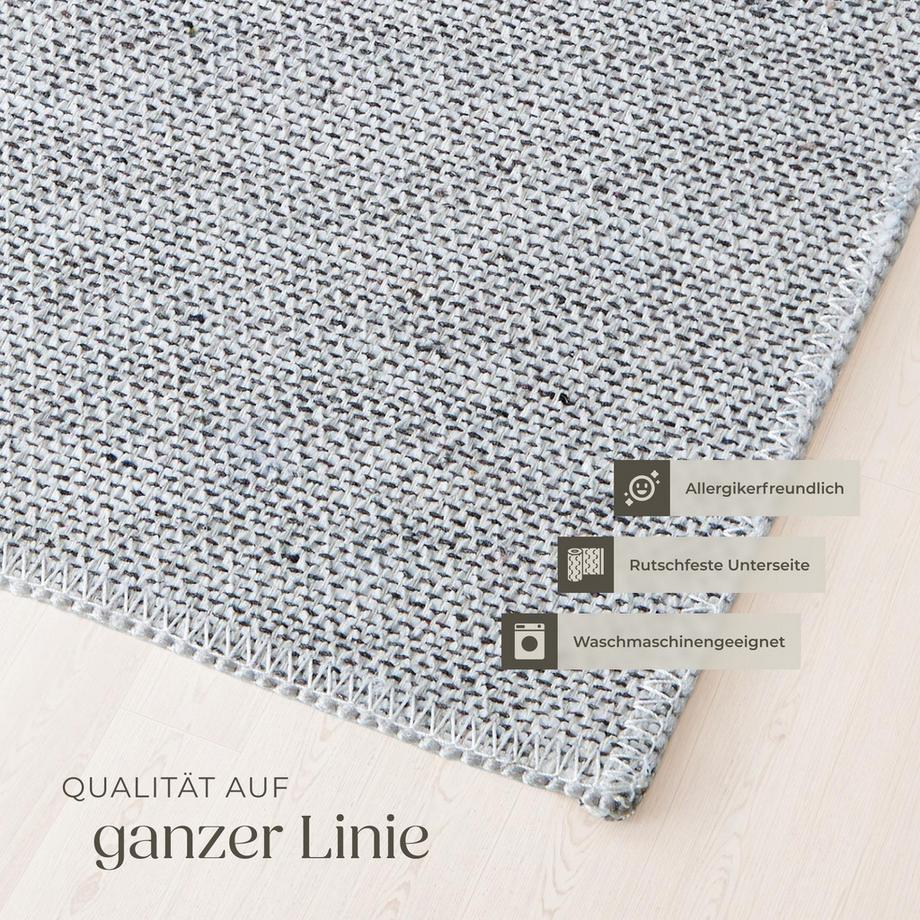 Tectake Tapis design vintage à poils courts ALIYA en laine synthétique et feutre  