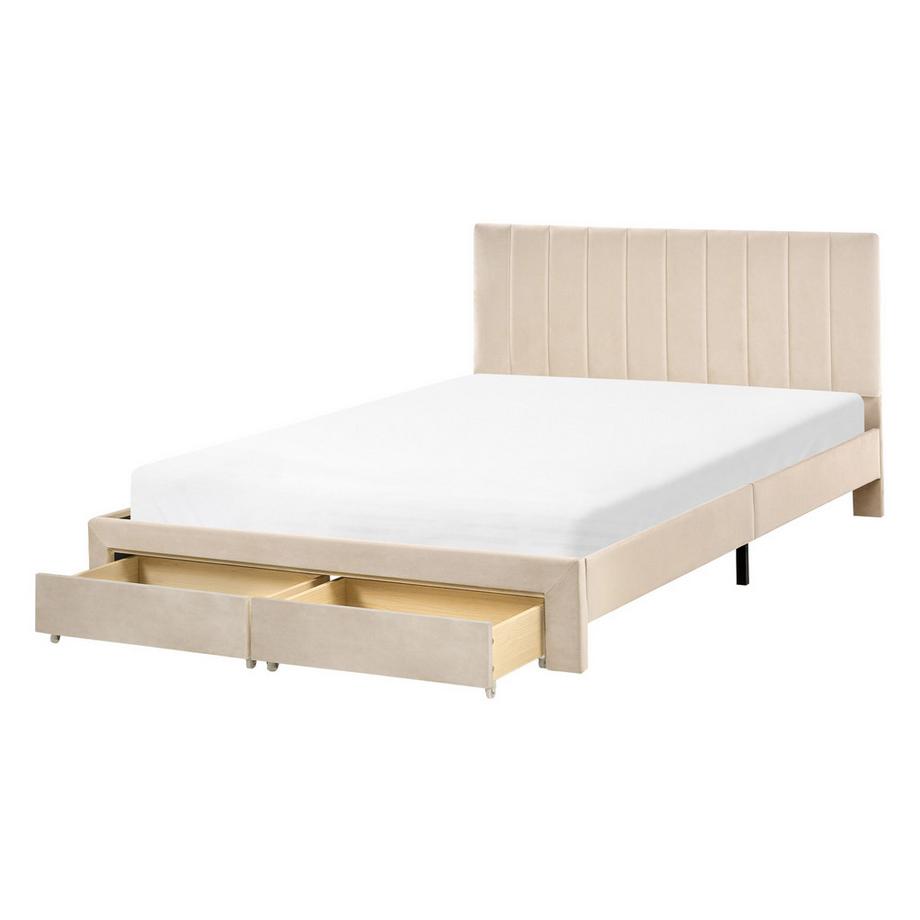 Letto con cassetti contenitori en Velluto  LONZAC