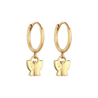 Elli  Boucles d'Oreilles Kids Creolen Schmetterling 925 Silber Vergoldet 