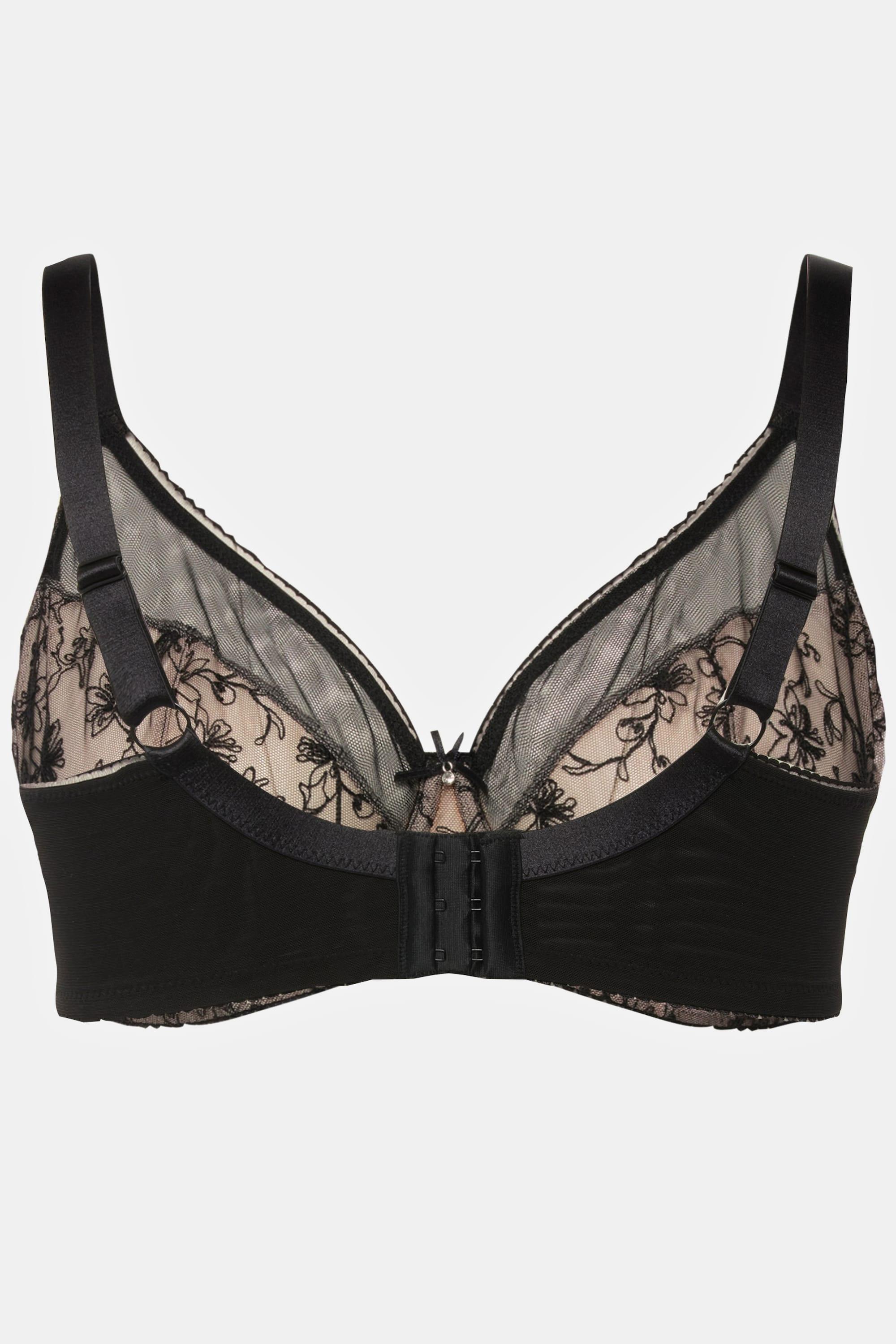 Ulla Popken  Reggiseno con ferretto, pizzo, mesh e coppa C-D 