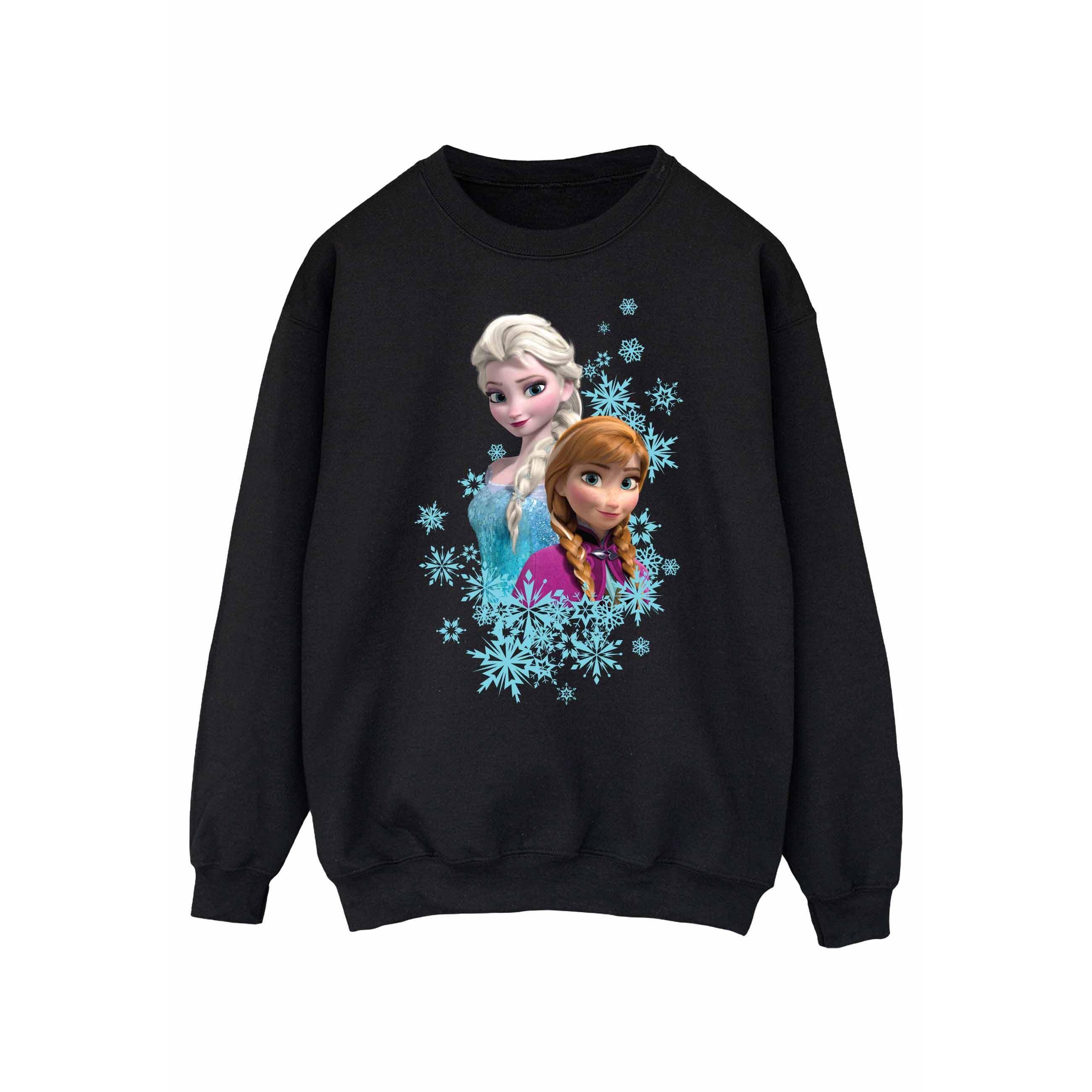 Image of Frozen Elsa And Anna Sisters Sweatshirt Damen Schwarz XL