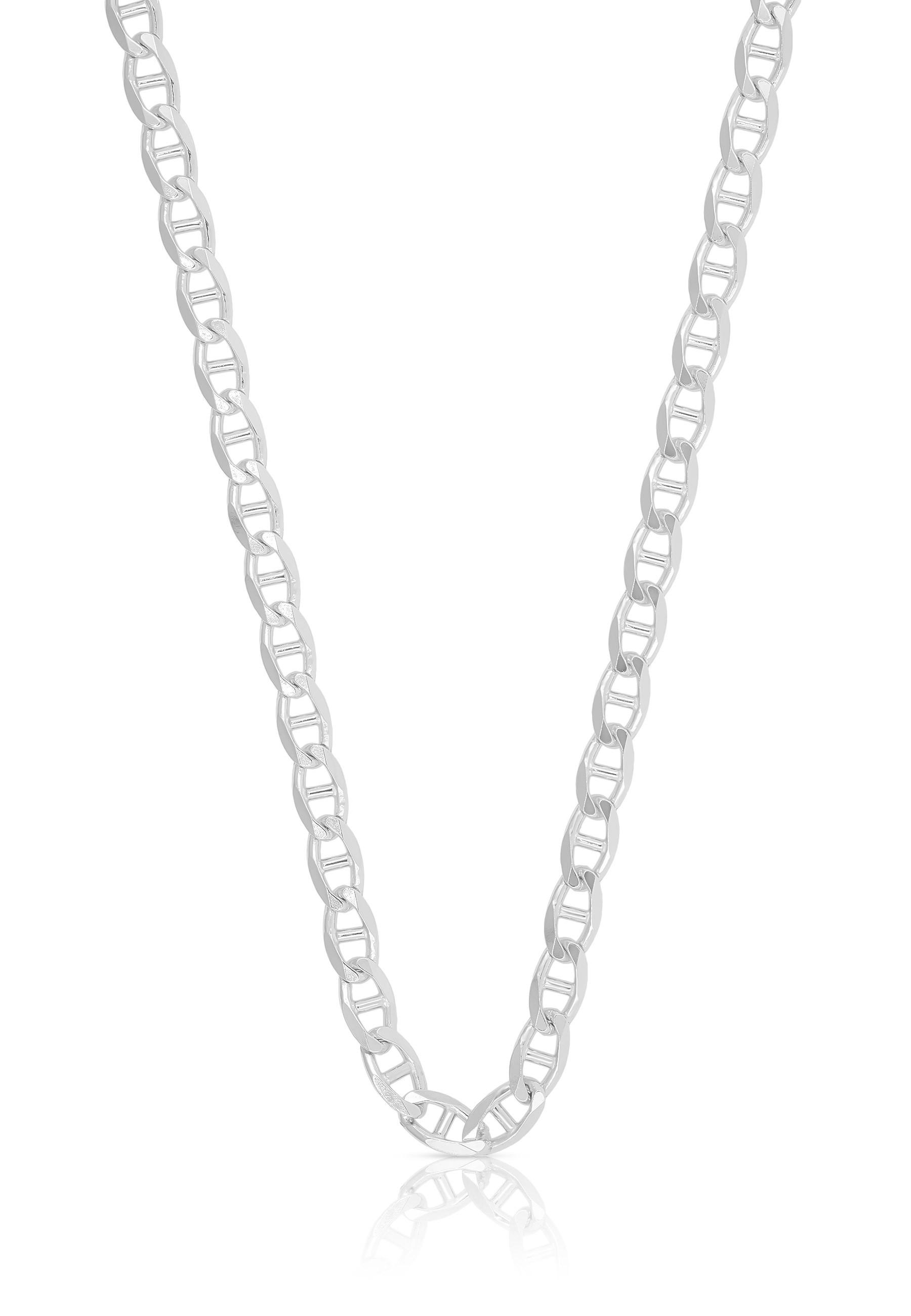 MUAU Schmuck  Collier bà¢ton blindé en or blanc 750, 3.9mm, 50cm 