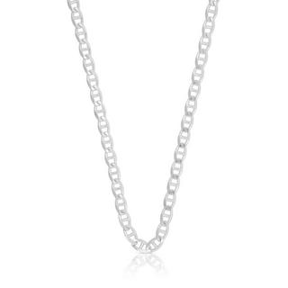 MUAU Schmuck  Collier bà¢ton blindé en or blanc 750, 3.9mm, 50cm 