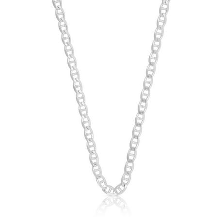 MUAU Schmuck  Collier bà¢ton blindé en or blanc 750, 3.9mm, 50cm 