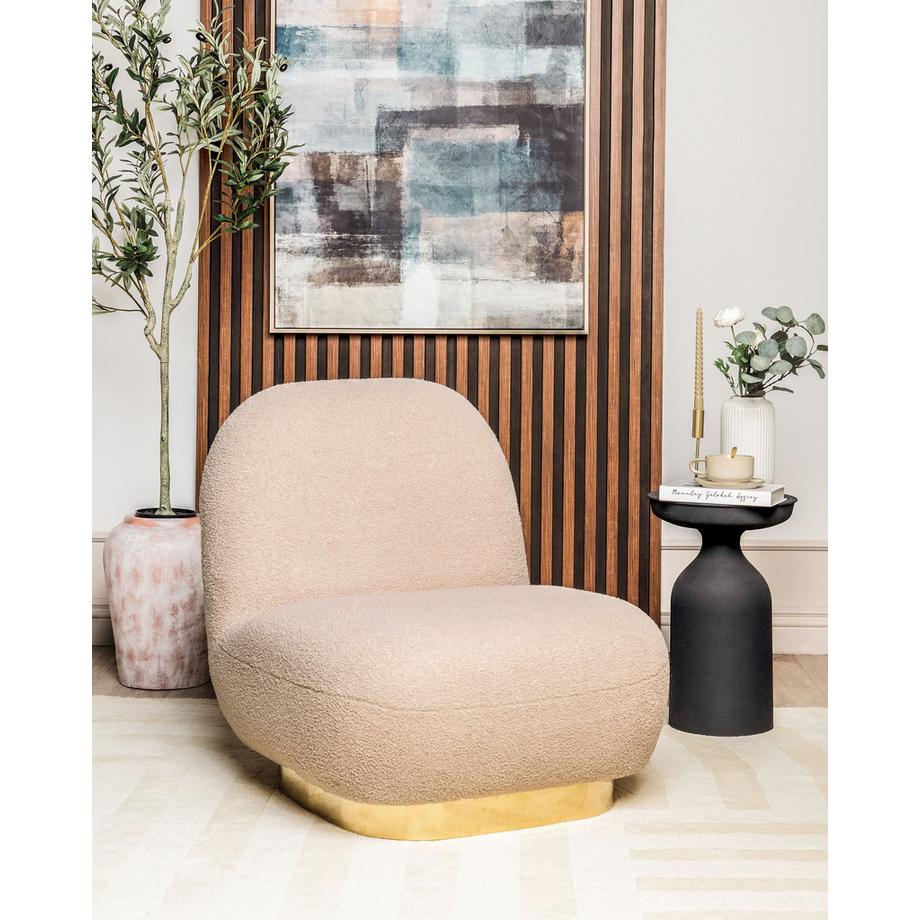 Beliani Fauteuil en Bouclé Glamour LOVIISA  