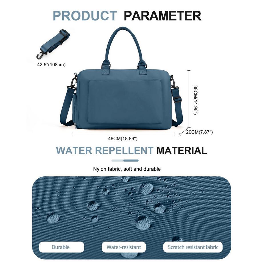 Only-bags.store Sport Reisetasche mit Schuhfach Nassfach Trolleyhülle  