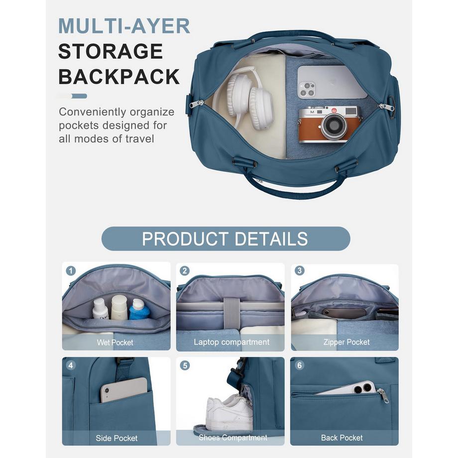 Only-bags.store Sport Reisetasche mit Schuhfach Nassfach Trolleyhülle  