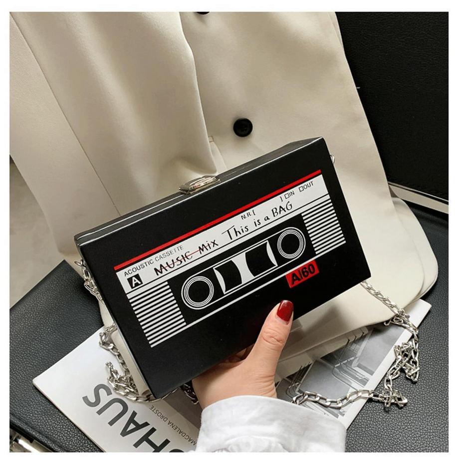 Only-bags.store Sac à main Rétro Cassette Bandoulière  