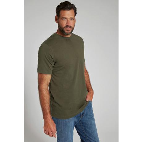 JP1880  T-shirt Basic en coton peigné, col rond olive foncé 