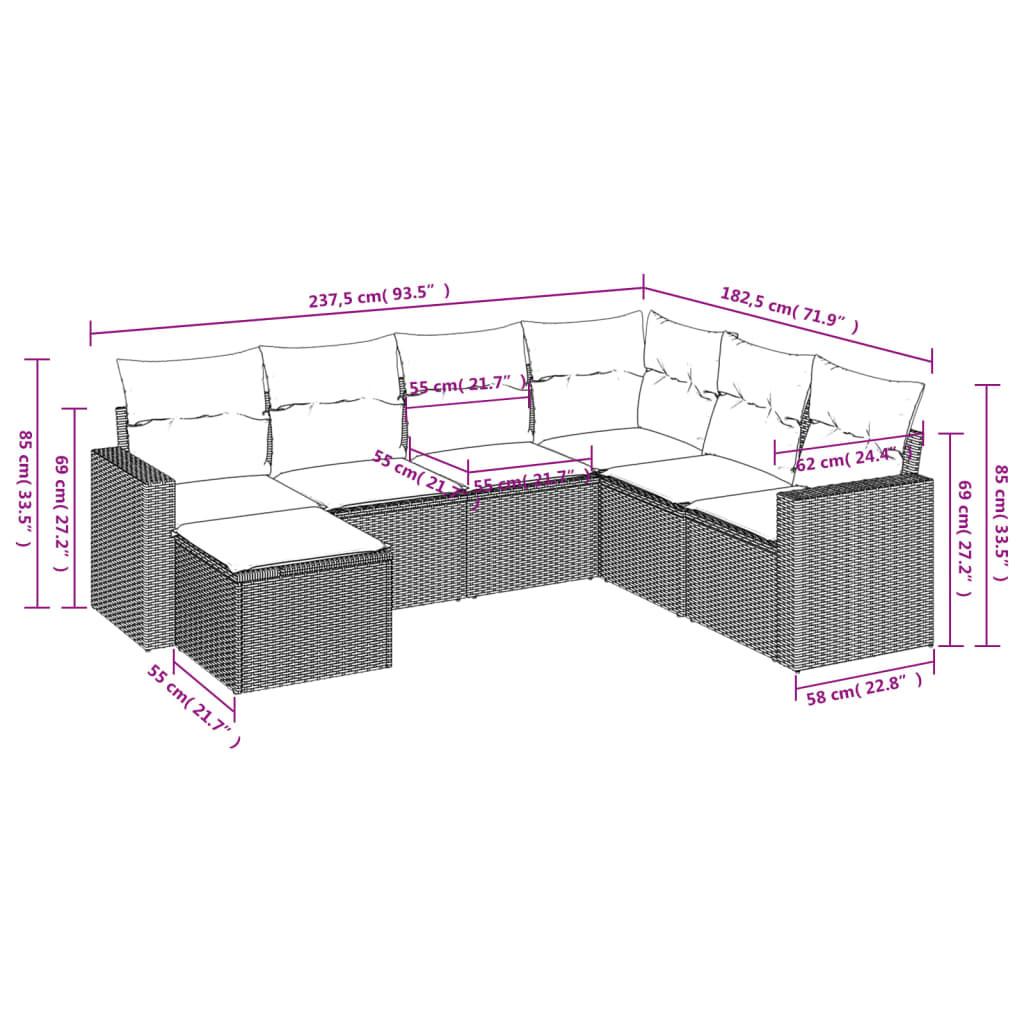 VidaXL Ensemble de canapés de jardin rotin synthétique  