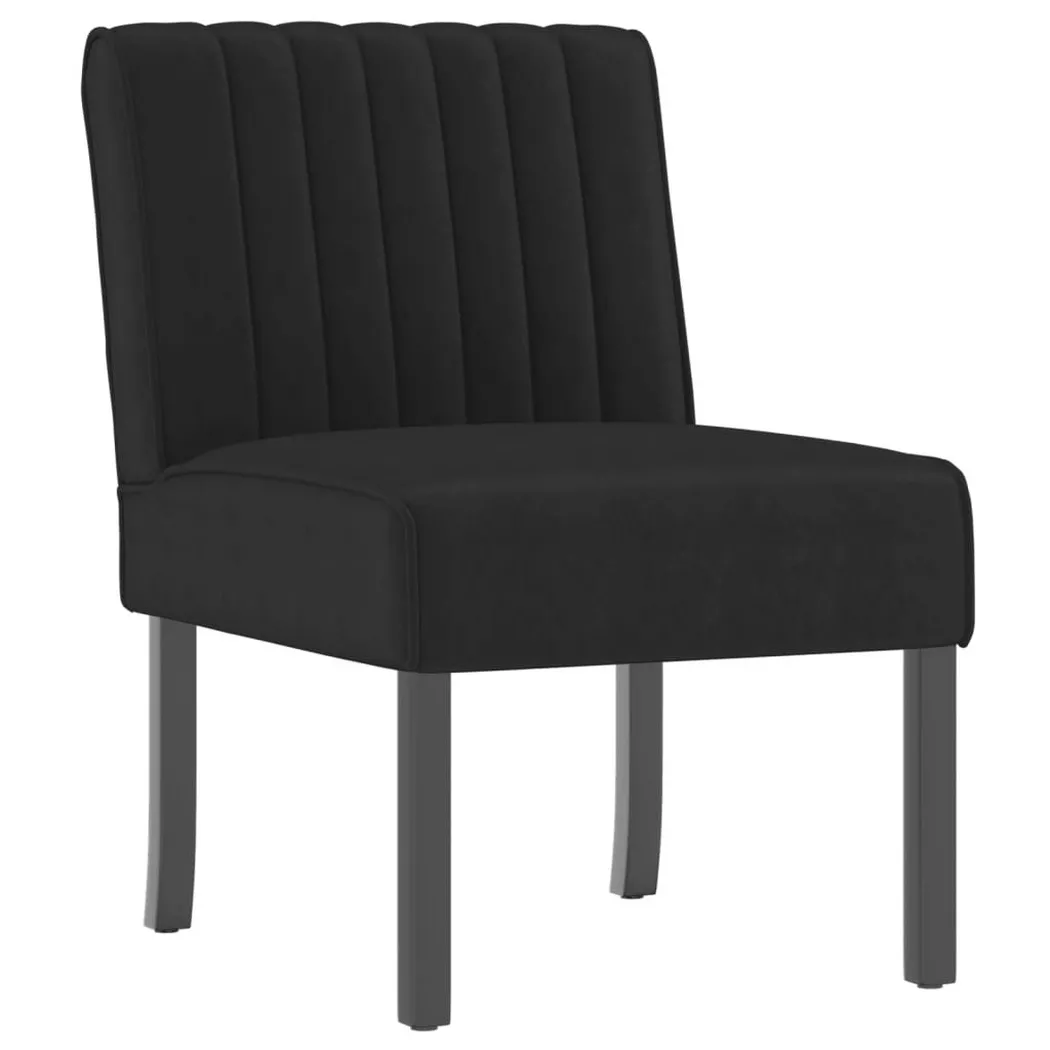 Fauteuil sans accoudoirs noir velours Vidaxl