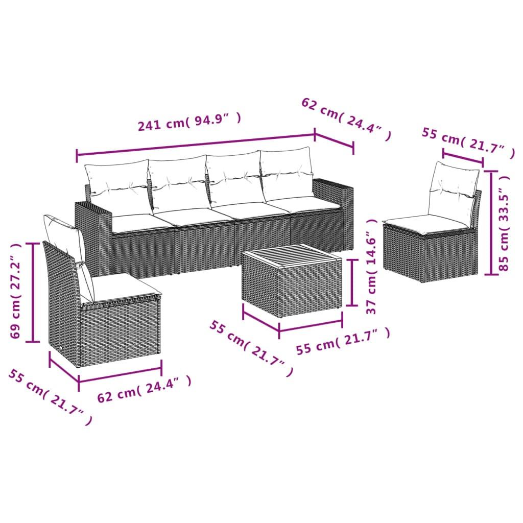 VidaXL Ensemble de canapés de jardin rotin synthétique  