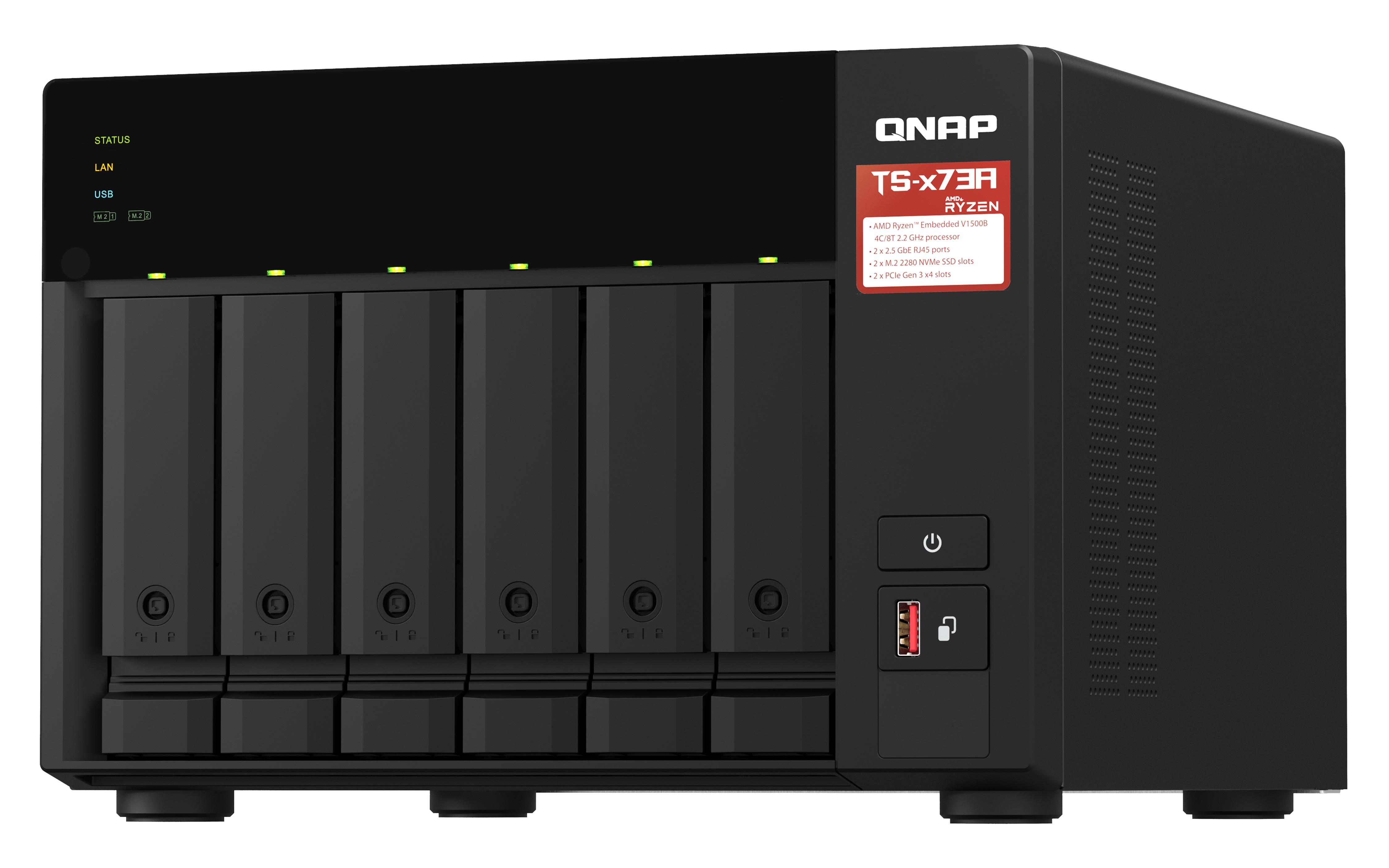 Qnap  TS-673A NAS Tower Collegamento ethernet LAN Nero V1500B 