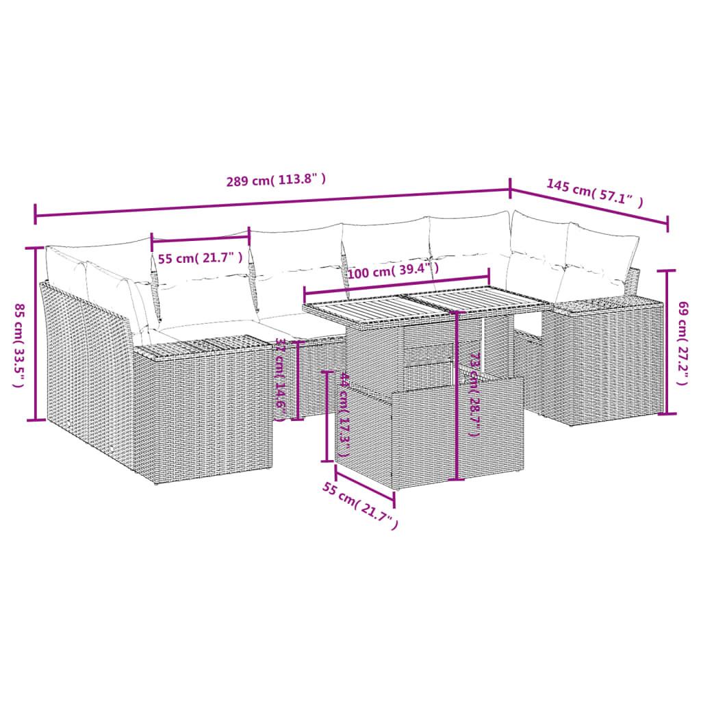 VidaXL set divano da giardino Polirattan  