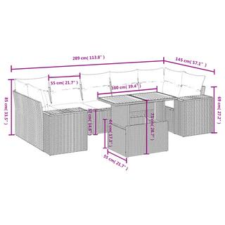 VidaXL set divano da giardino Polirattan  