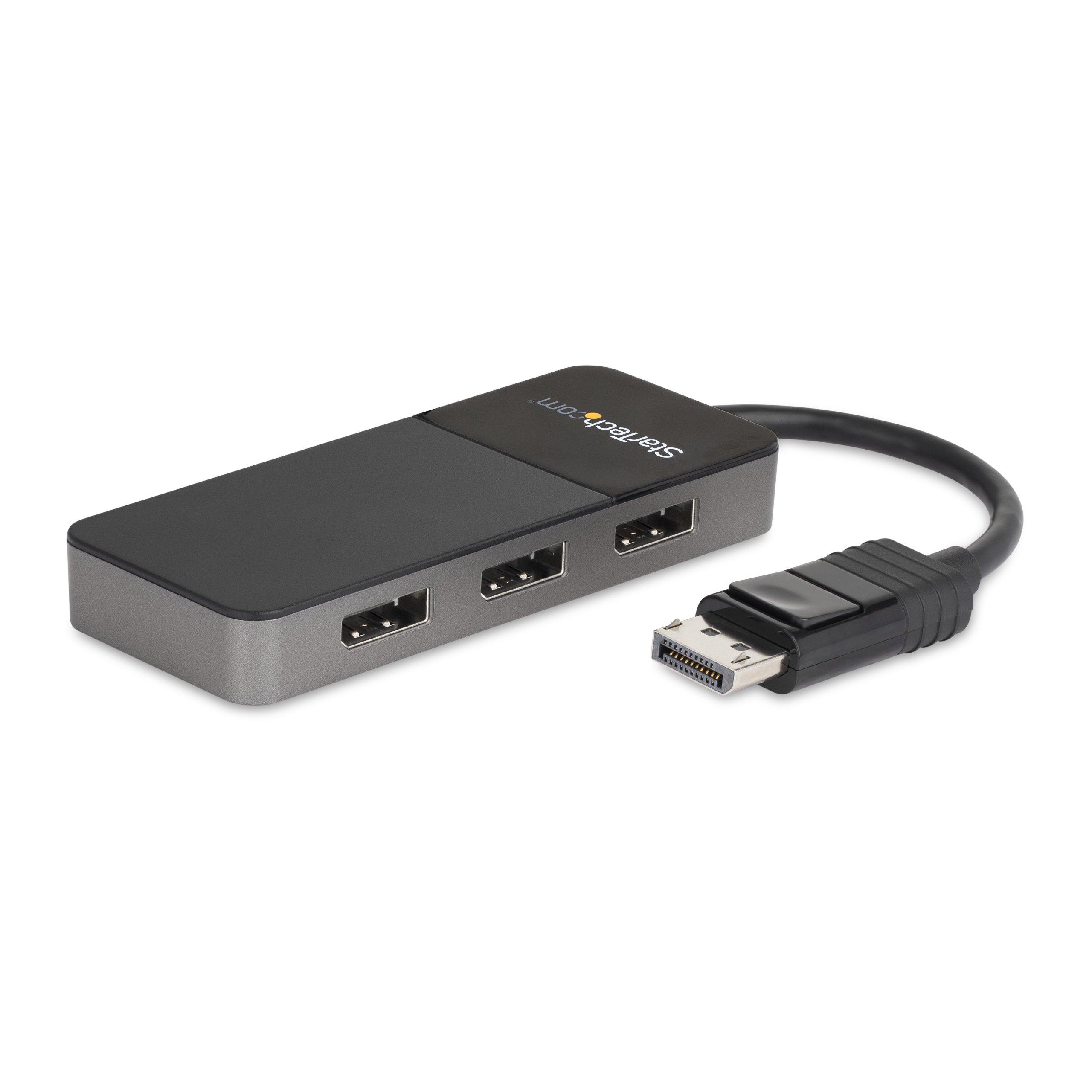 Image of Startech.com 3-port Multi-monitor Displayport Adapter, Dp Auf 3x Displayport 1.4 Splitter, Dreifach 4k Computer Mst Hub, Usb Betrieben, Nur Windows Unisex Grau