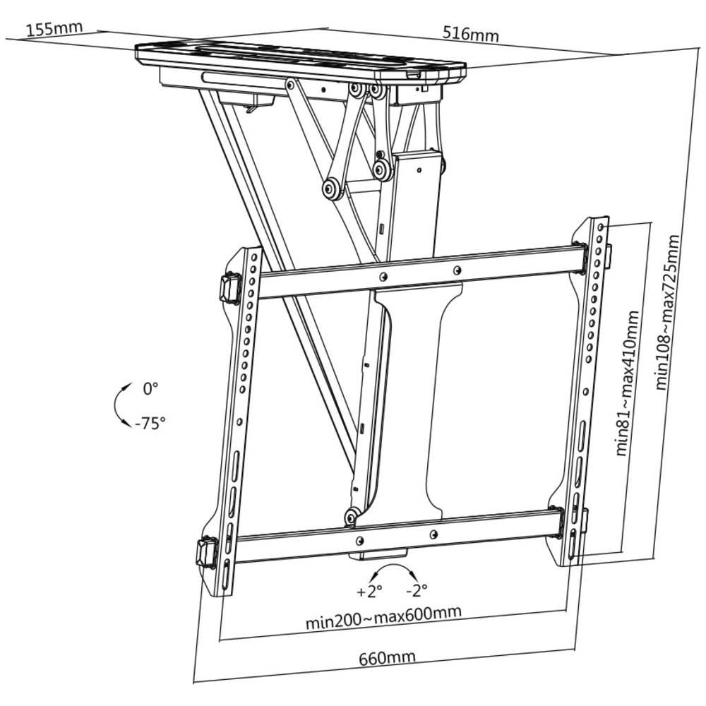 My Wall  Supporto a soffitto per TV Montaggio a soffitto, Motorizzato, Regolabile in altezza 