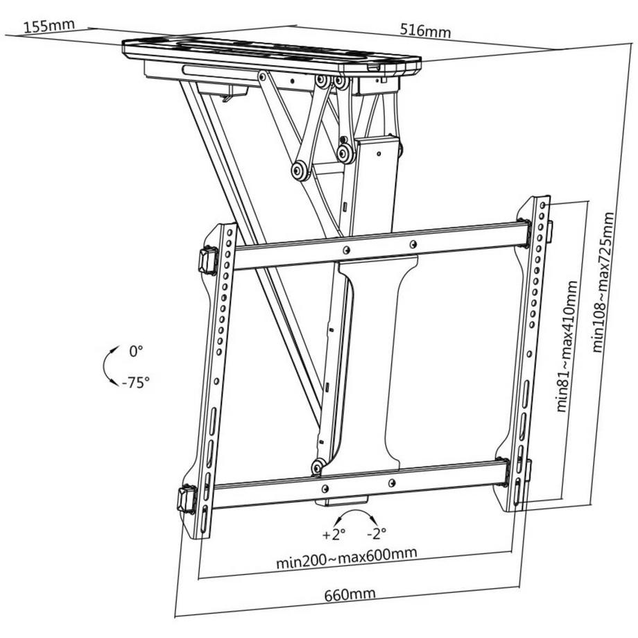 My Wall  Support de plafond motorisé et rabattable MyWall HL 41MWL pour TV LCD 