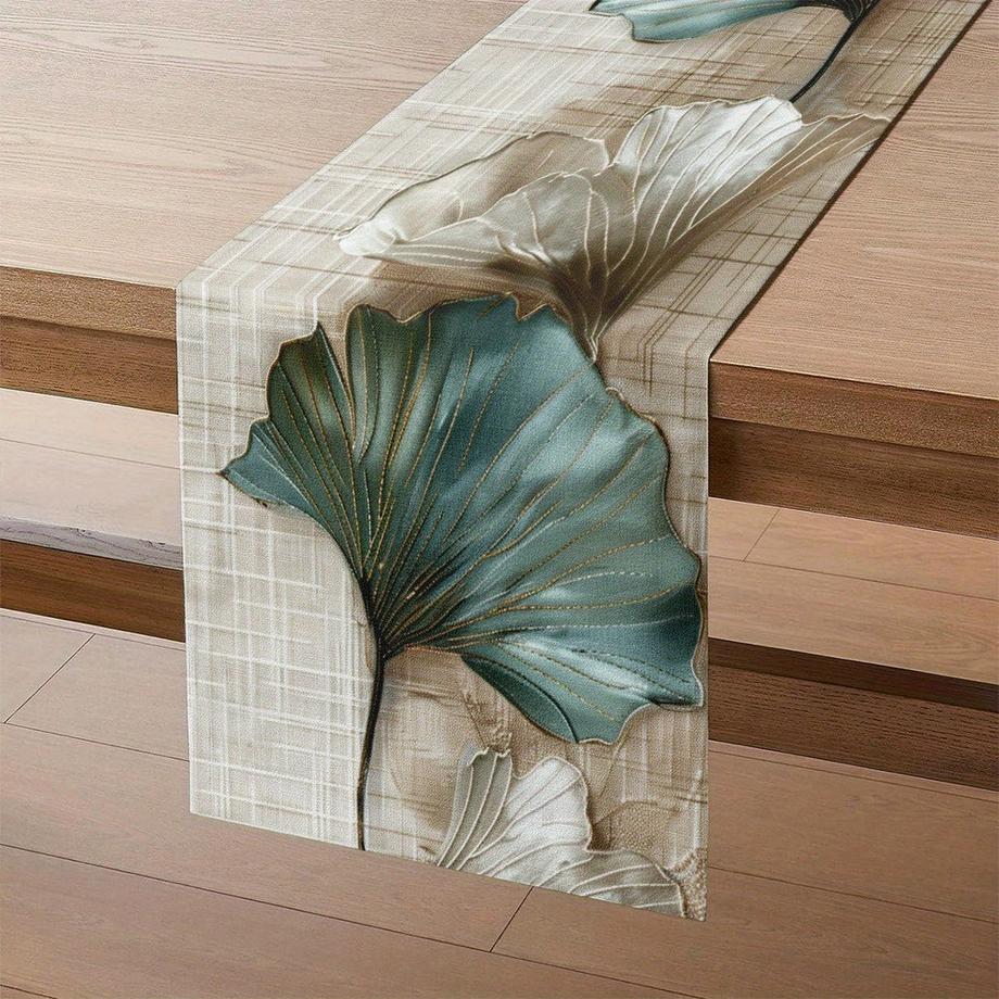Alopini Une pièce de magnifiques drapeaux de table, housses de table, chemins de table, pour l'entrée, le bureau, le comptoir, la cuisine et la salle à manger, avec une élégante broderie de feuilles.  