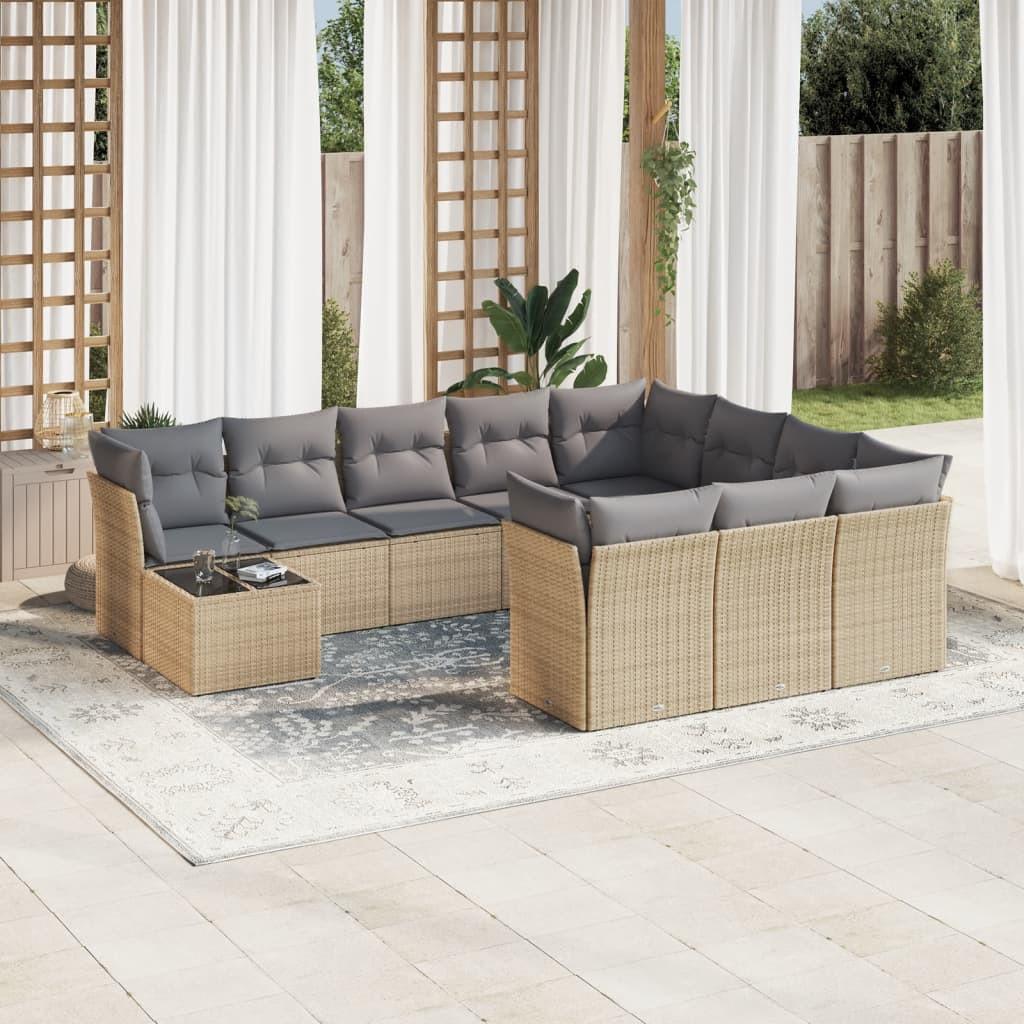 VidaXL set divano da giardino Polirattan  