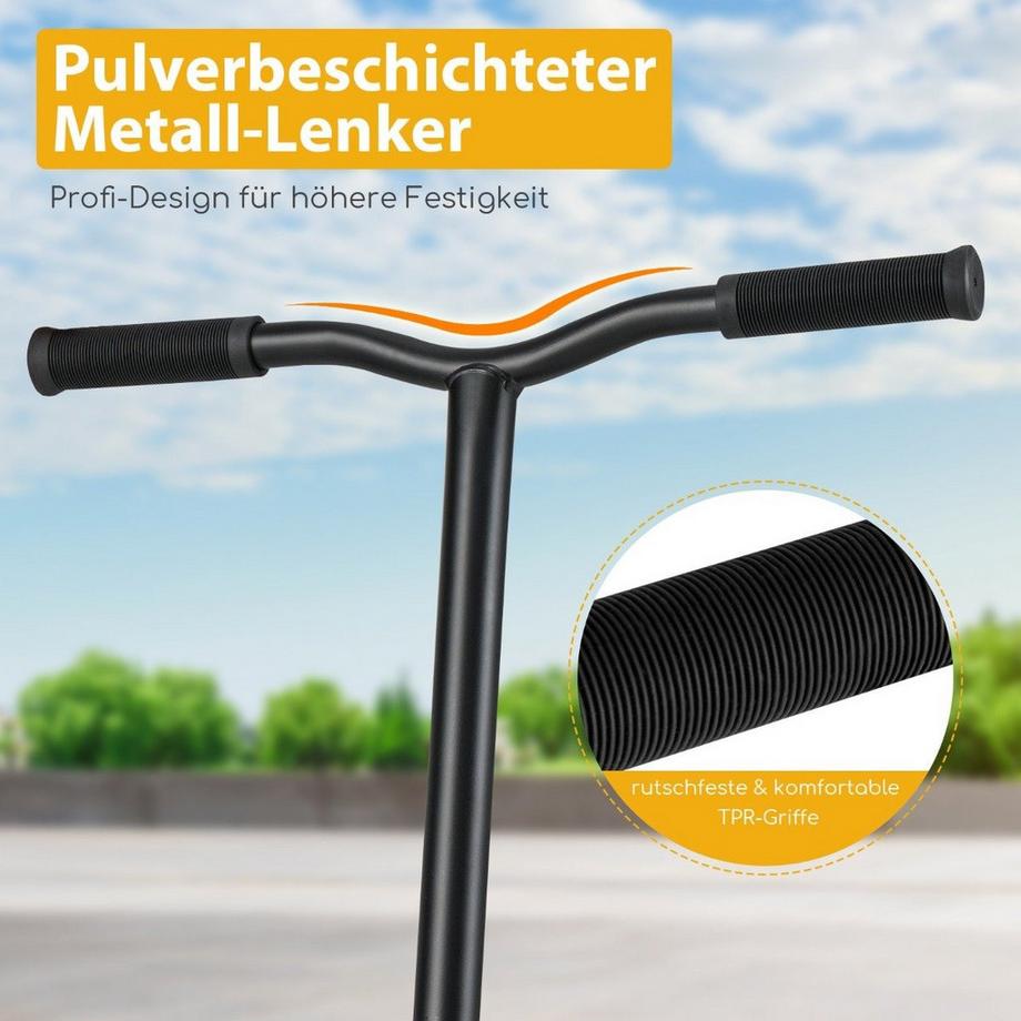 Northix  Stunt Scooter mit 360 Lenkung & PU Rädern & Aluminiumdeck Stuntscooter Funscooter Gelb 