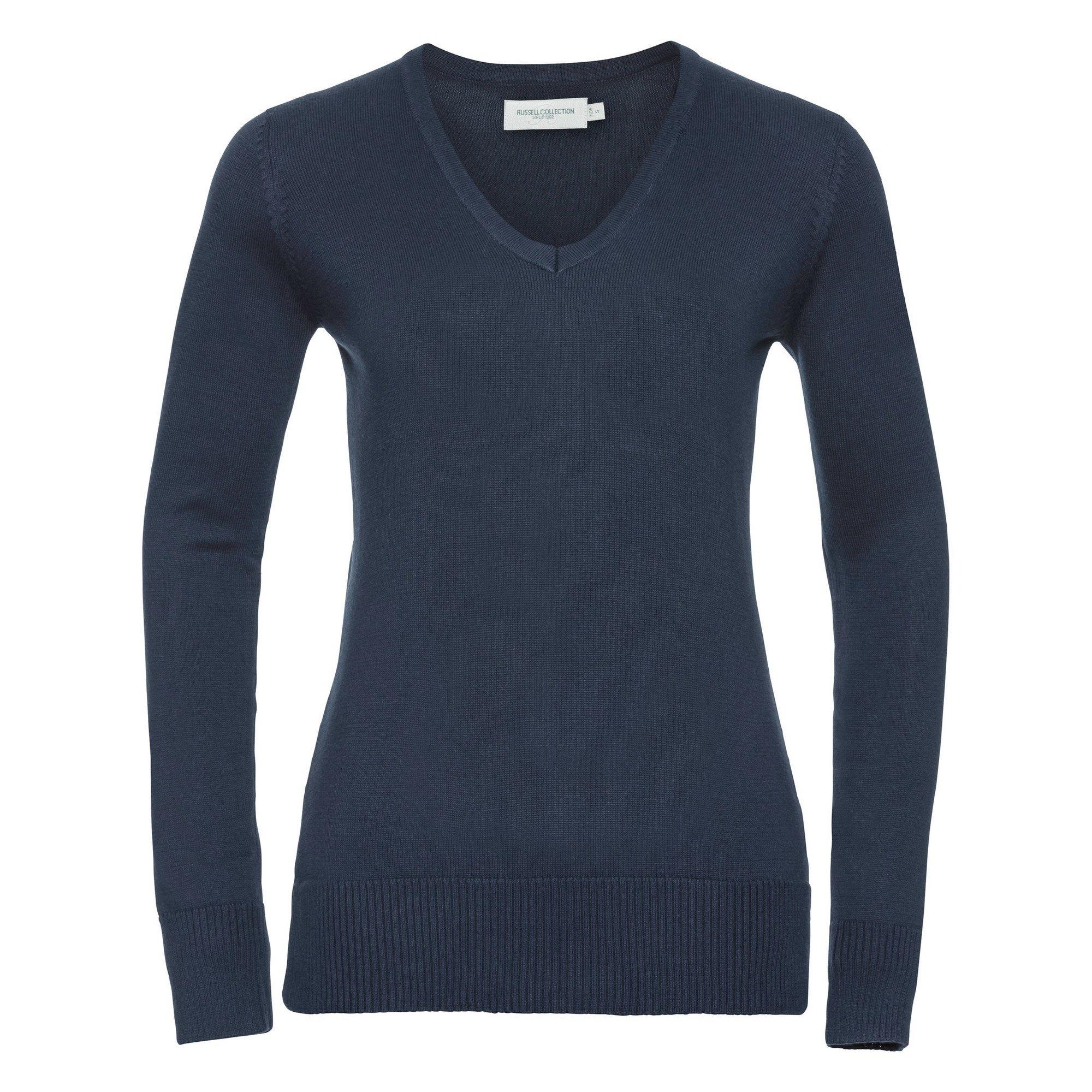 Image of Sammlung Vneck Gestrickte Pullover Damen Marine 3XL