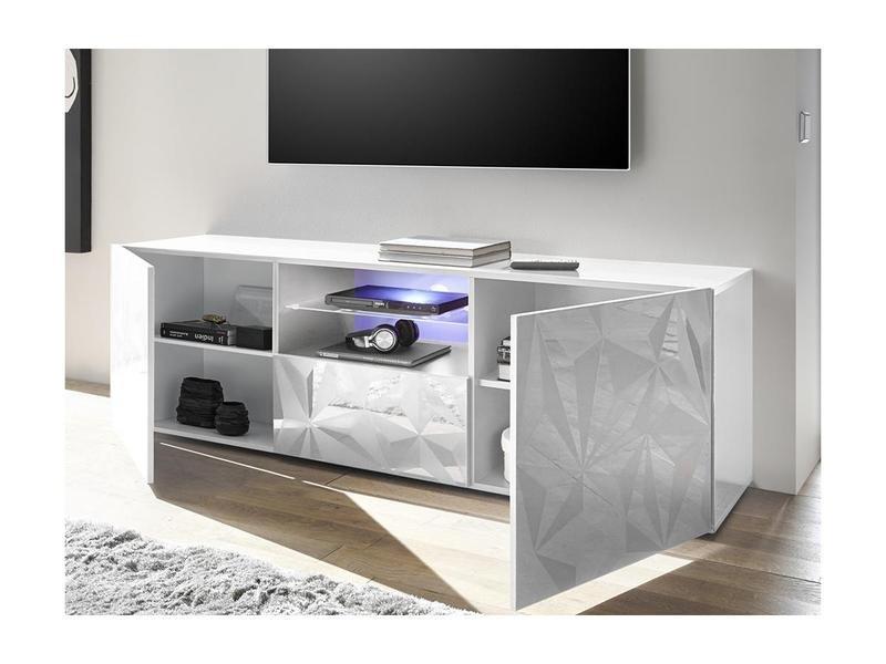 Vente-unique Ensemble Buffet Meuble TV laqué Séjour lumineux ERIS  