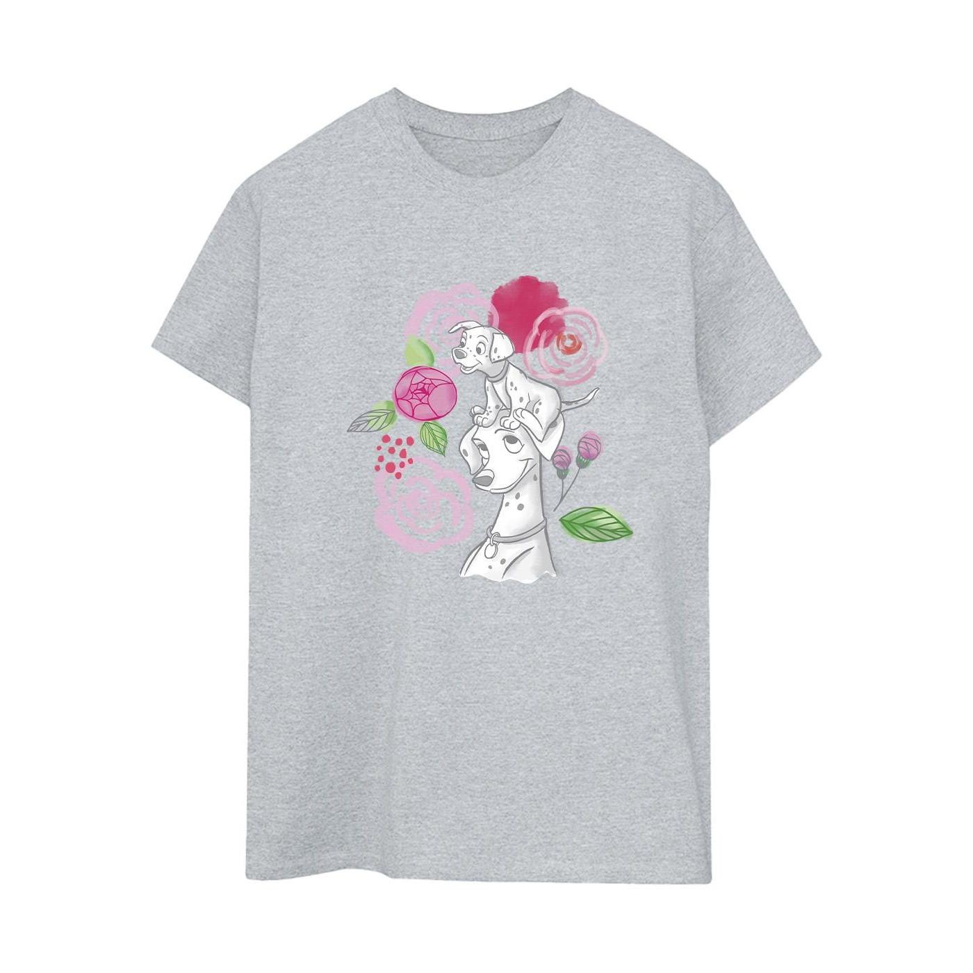 Image of 101 Dalmatians Flowers Tshirt Damen Grau L